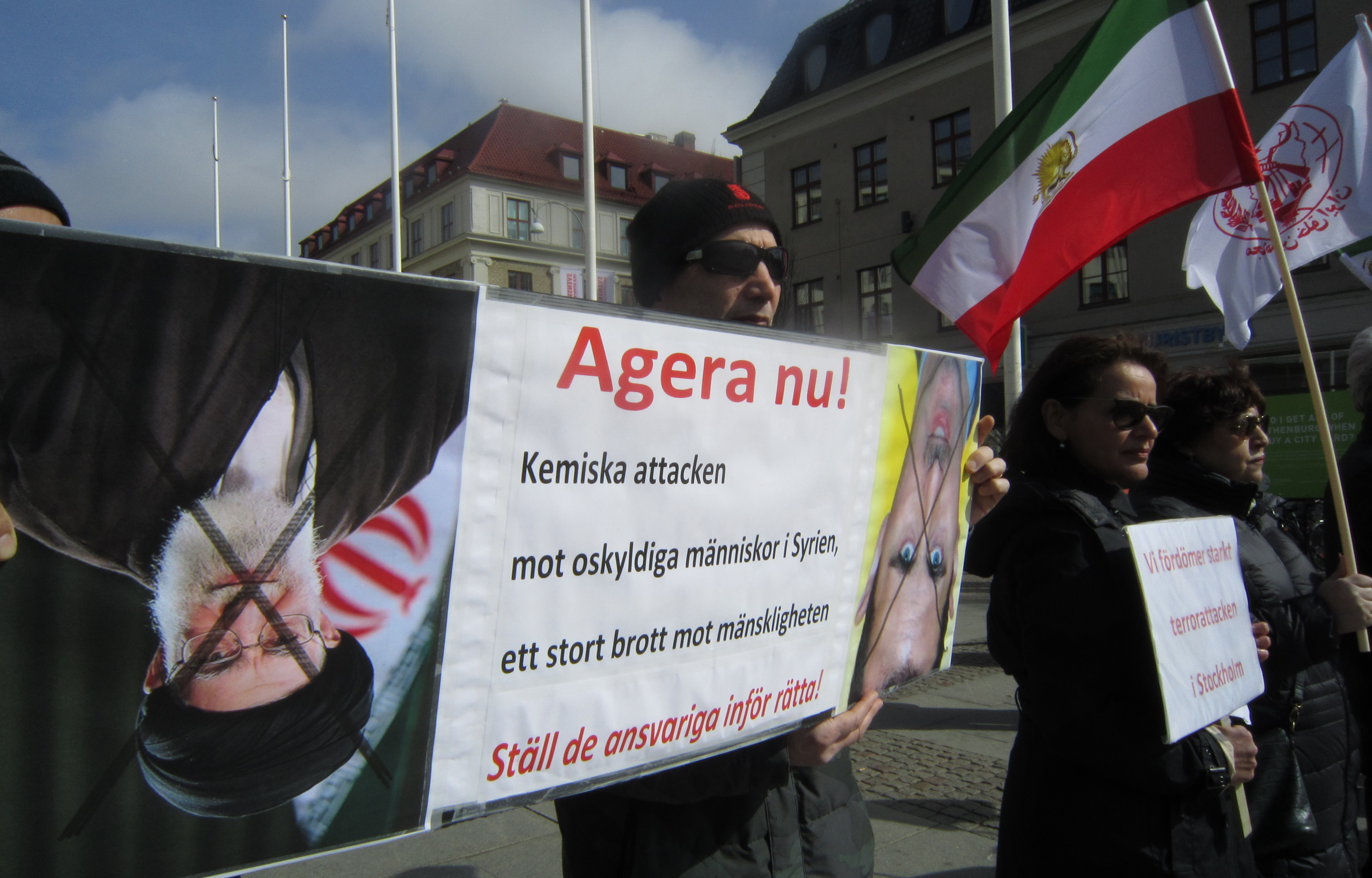 تظاهرات حامیان مقاومت در یوتوبری -سوئد نه به انتخابات قلابی آخوندی