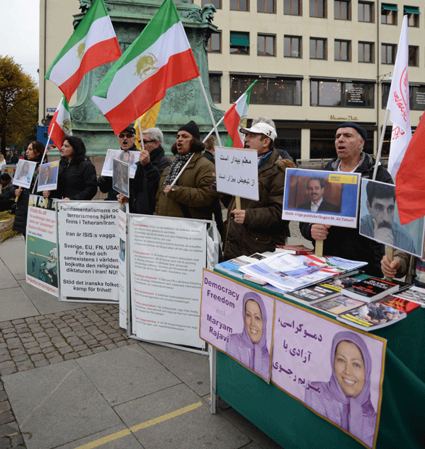 تظاهرات ایرانیان مجاهدین خلق ایران علیه نقض حقوق بشر واعدام در ایران