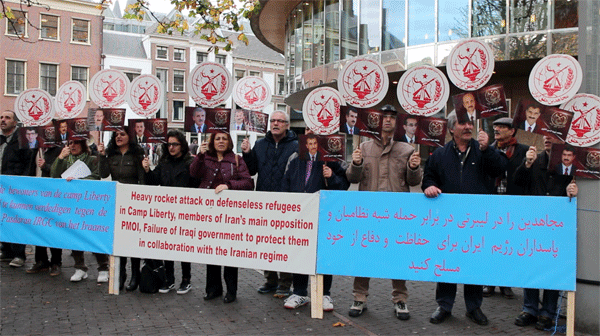 تظاهرات هواداران مجاهدین خلق ایران در هلند علیه نقض حقوق حقوق بشر و اعدام در ایران