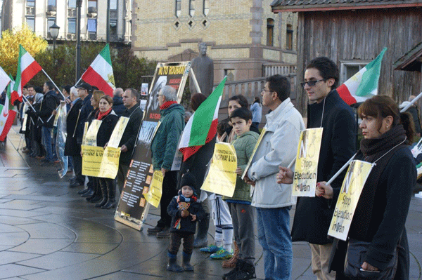 تظاهرات مجاهدین خلق ایران علیه حمله موشکی به لیبرتی و نقض حقوق بشر در ایران