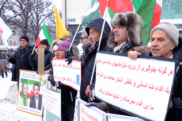 تظاهرات هواداران مجاهدین خلق ایران در سوئد علیه اعدام و شکنجه 