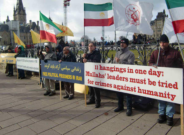 تظاهرات حامیان مقاومت ایران در کانادا در اعتراض به اعدامها در ایران