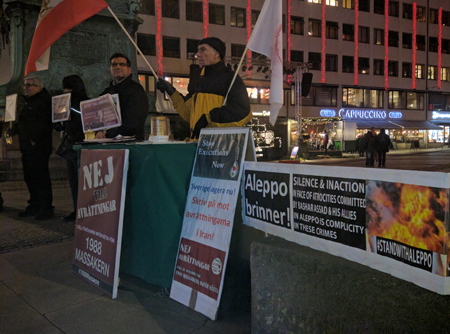 محکومیت کشتار مردم بیگناه حلب - تظاهرات در سوئد