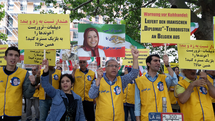 تظاهرات ایرانیان در برلین - محکومیت توطئه تروریستی رژیم علیه مقاومت