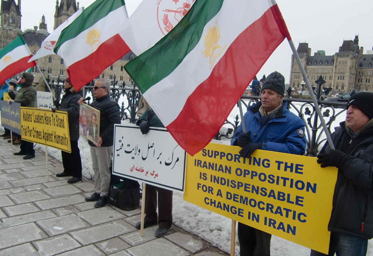 تظاهرات ایرانیان در کانادا محکومیت نقض حقوق بشر در ایران