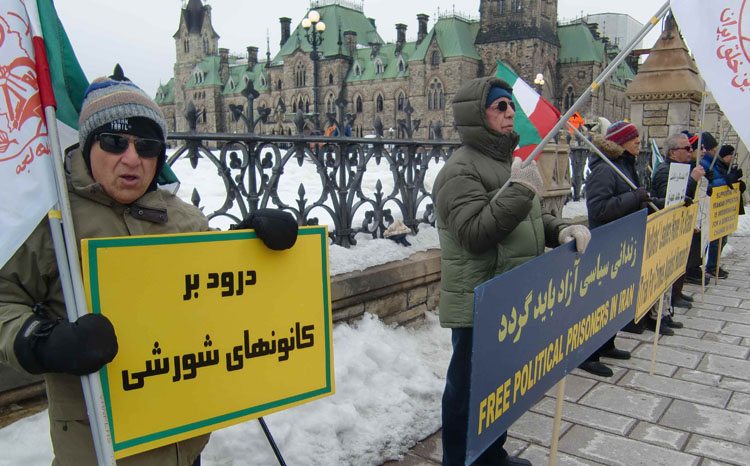 تظاهرات ایرانیان در کانادا محکومیت نقض حقوق بشر در ایران