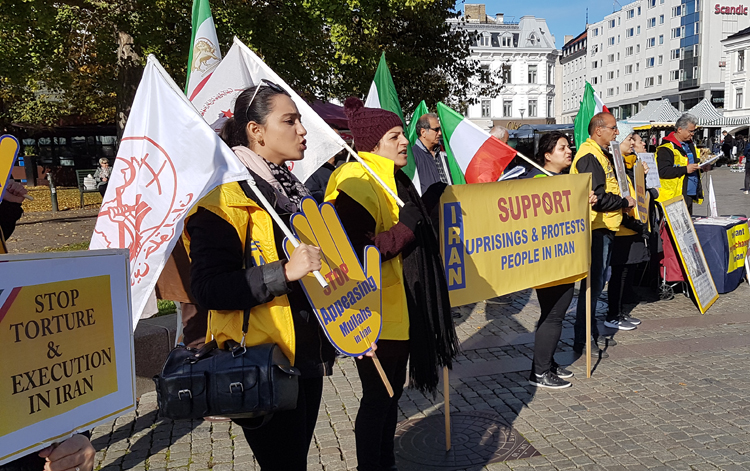 تظاهرات در سوئد - محکومیت رژیم‌ آخوندی همبستگی با جنبش دادخواهی