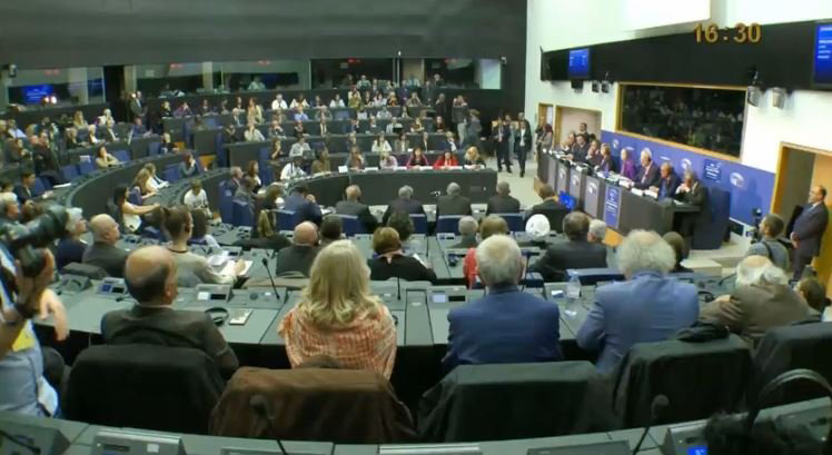 کنفرانس سیاست اروپا در مقابل سرکوب و جنگ‌افروزی رژیم با حضور خانم مریم رجوی در پارلمان اروپا 