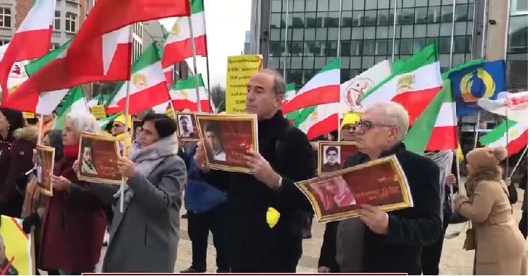 تظاهرات ایرانیان در بروکسل همزمان با اجلاس شورای وزیران اروپا