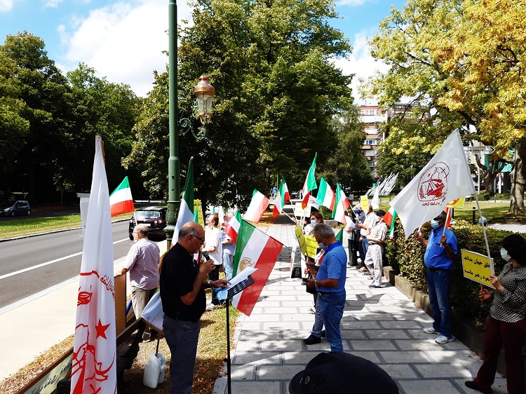 محکومیت تروریزم آخوندها در تظاهرات ایرانیان در بروکسل