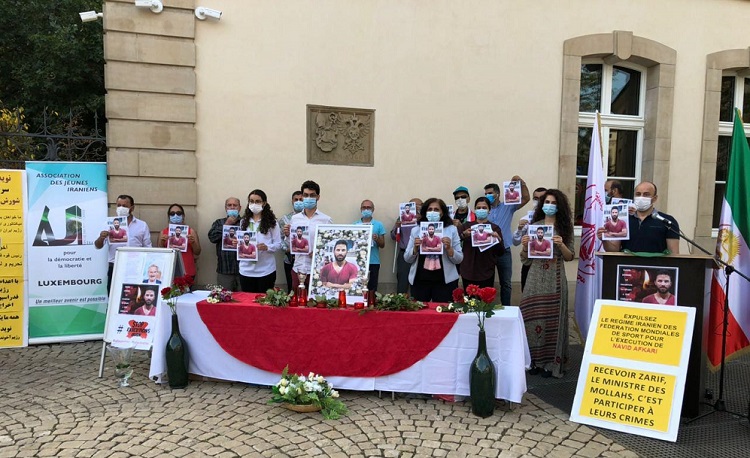 تظاهرات ایرانیان آزاده در آلمان و ایتالیا و لوگزامبورگ - محکومیت اعدام جنایتکارانه نوید شورشگر- فراخوان به تحریم‌ رژیم آخوندی