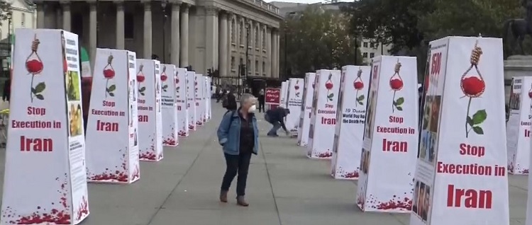 نمایشگاه نه به اعدام در میدان ترافلگار لندن