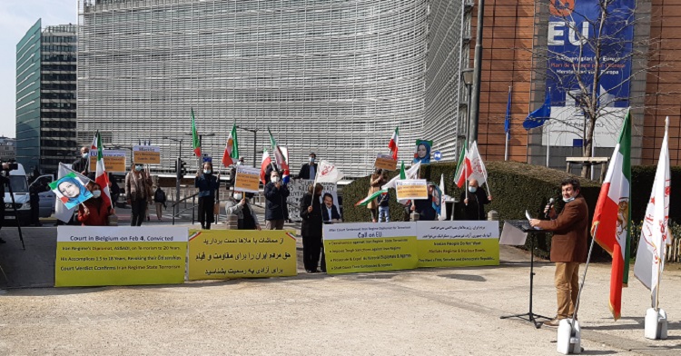 بروکسل - مقر اتحادیه اروپا - تظاهرات ایرانیان علیه رژیم آخوندی