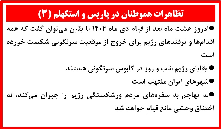 تظاهرات هموطنان در پاریس و استکهلم (۳)