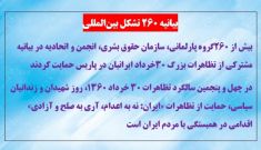 بیانیه ۲۶۰ تشکل بین‌المللی